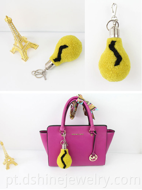 Pom Poms Bag Furry Keychains